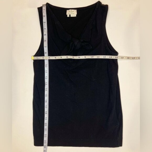 kate spade Black Tie Front Keyhole‎ Neck Tank Top Blouse Cotton Blend Size S - Picture 7 of 10